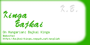 kinga bajkai business card